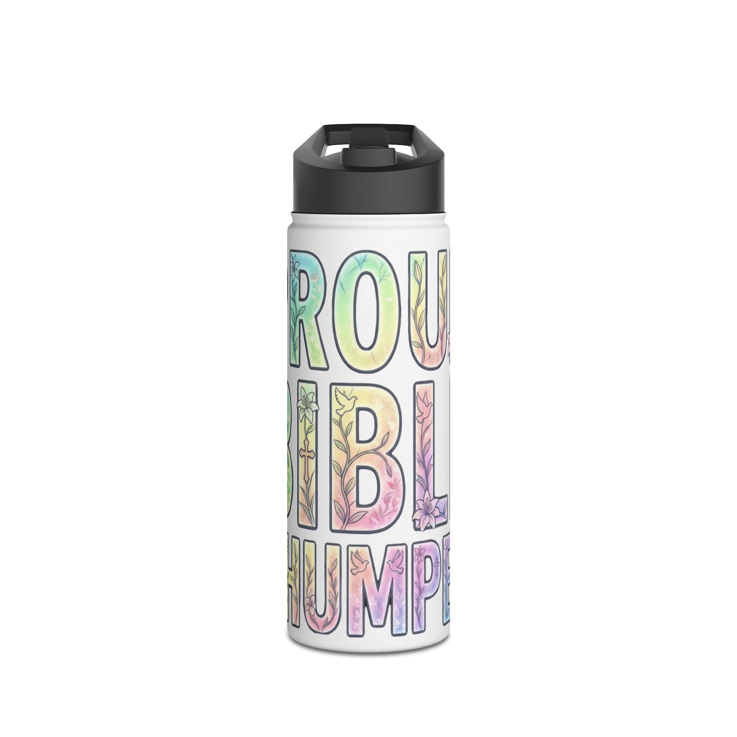 Proud Bible Thumper Pastel Rainbow Easter Faith Stainless Steel Water Bottle