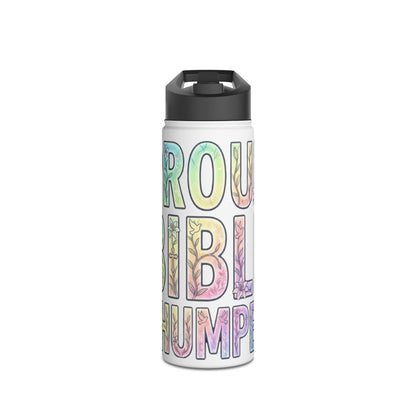 Proud Bible Thumper Pastel Rainbow Easter Faith Stainless Steel Water Bottle