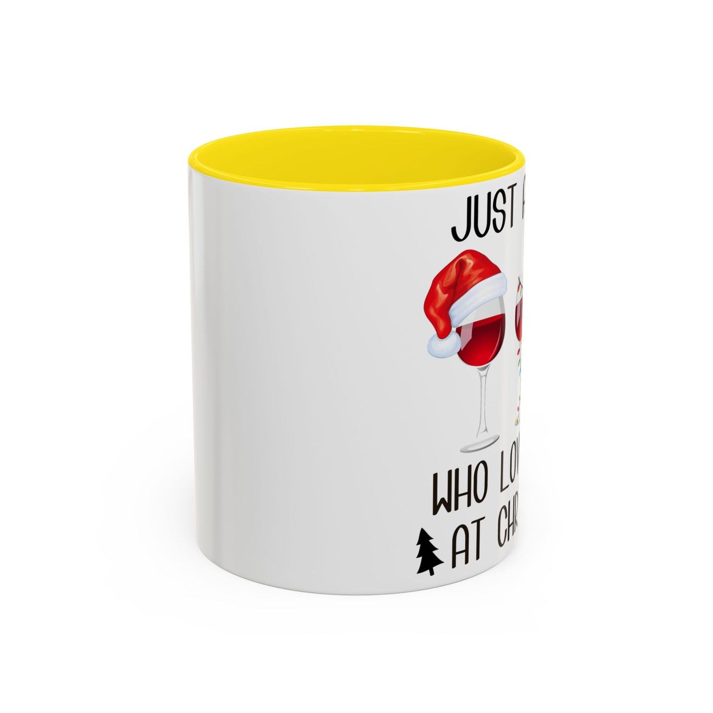 Christmas Coffee Mug, 11oz, "Just A Girl Who Loves Wine At Christmas"