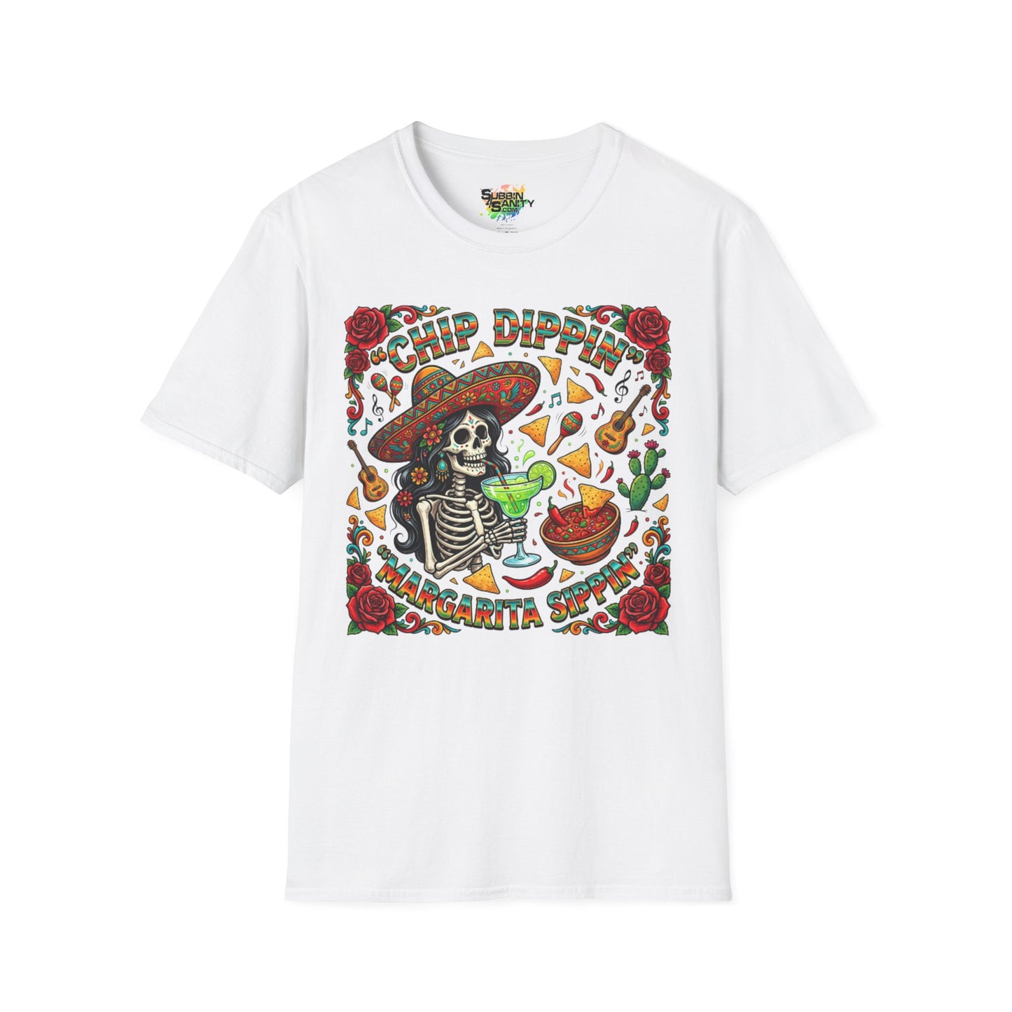"Chip Dippin Margarita Sippin" (Circle) | Unisex Softstyle T-Shirt