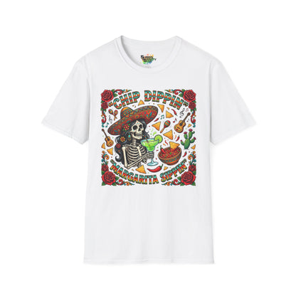 "Chip Dippin Margarita Sippin" (Circle) | Unisex Softstyle T-Shirt