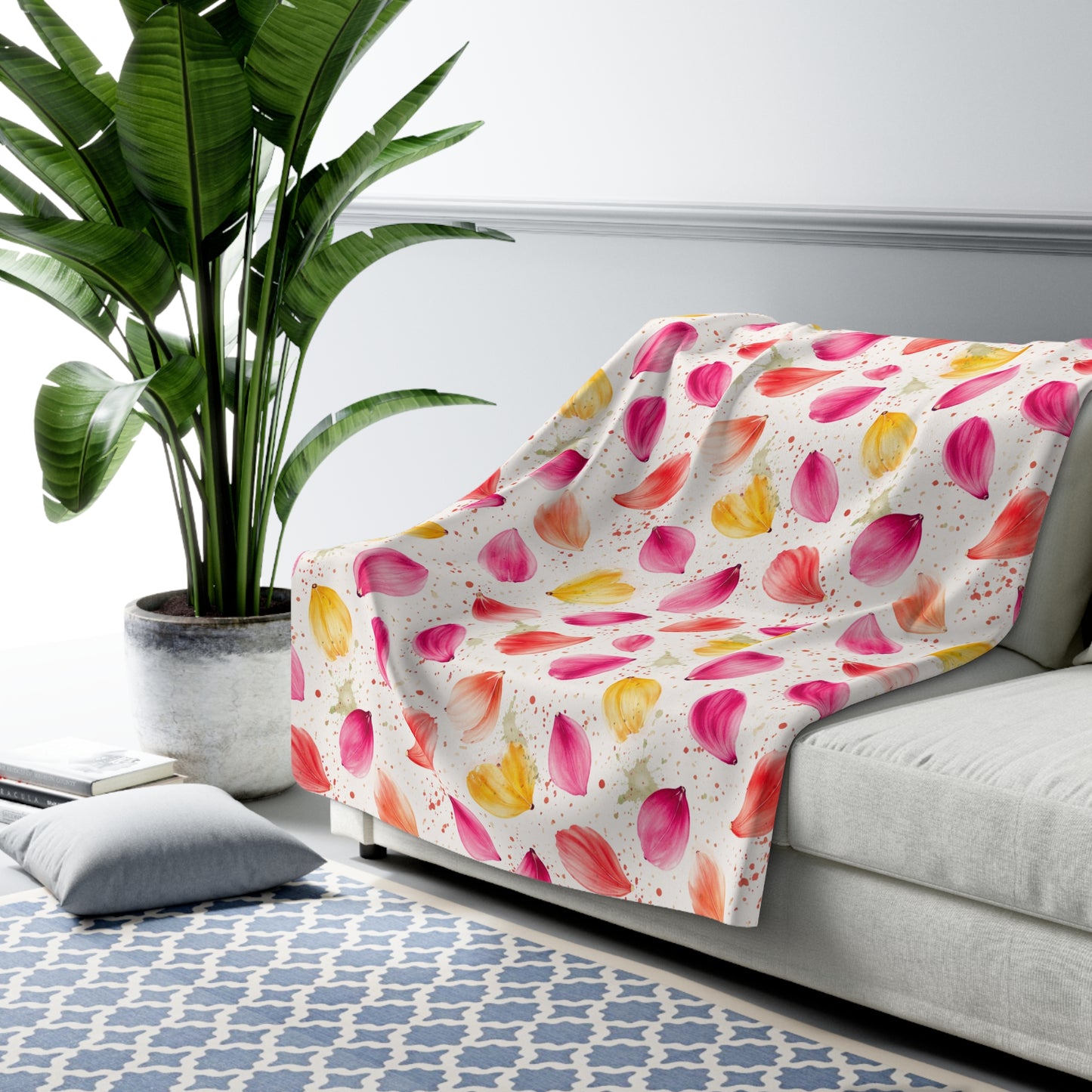 Watercolor Spring Petals Pattern – Splatter Bloom Collection – Original Seamless Design By Subbin4Sanity