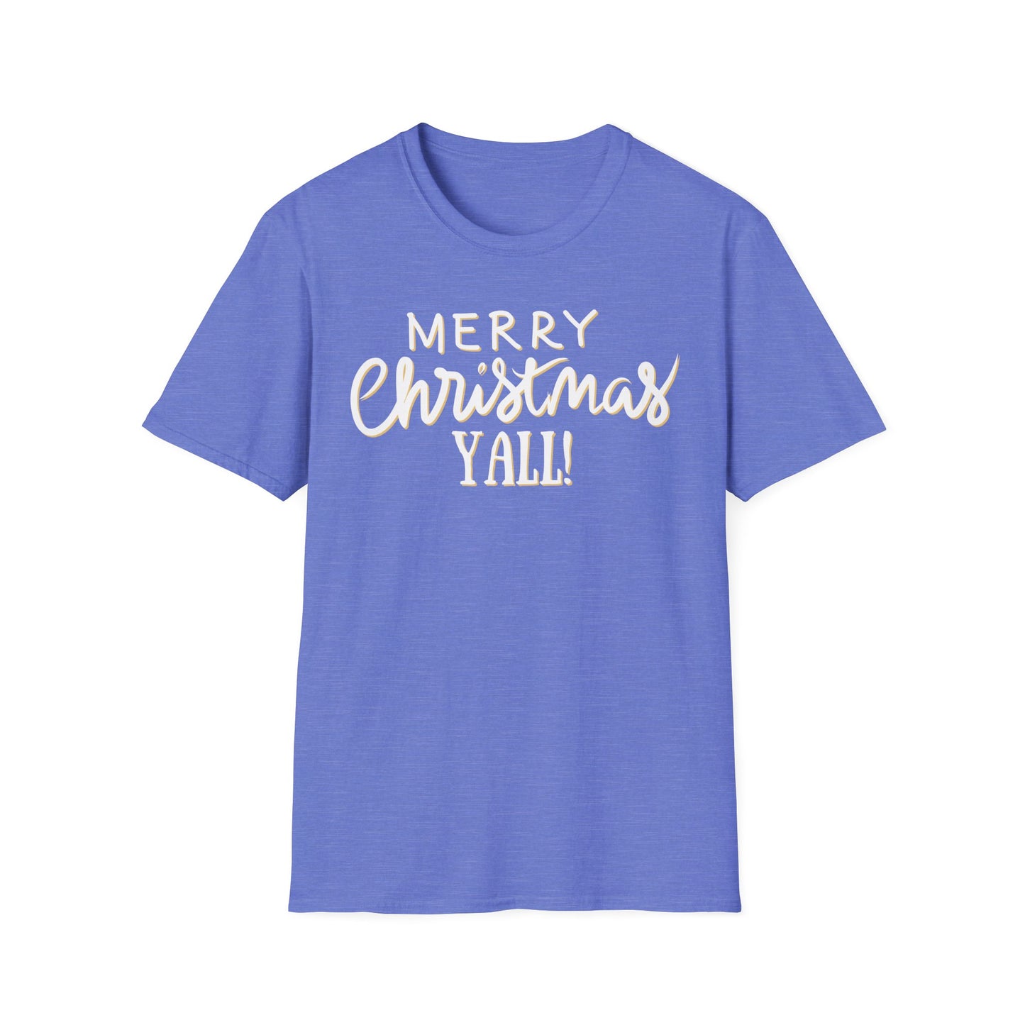 Merry Christmas Y’all Text Graphic T-Shirt | Southern Holiday Tee by Subbin4Sanity