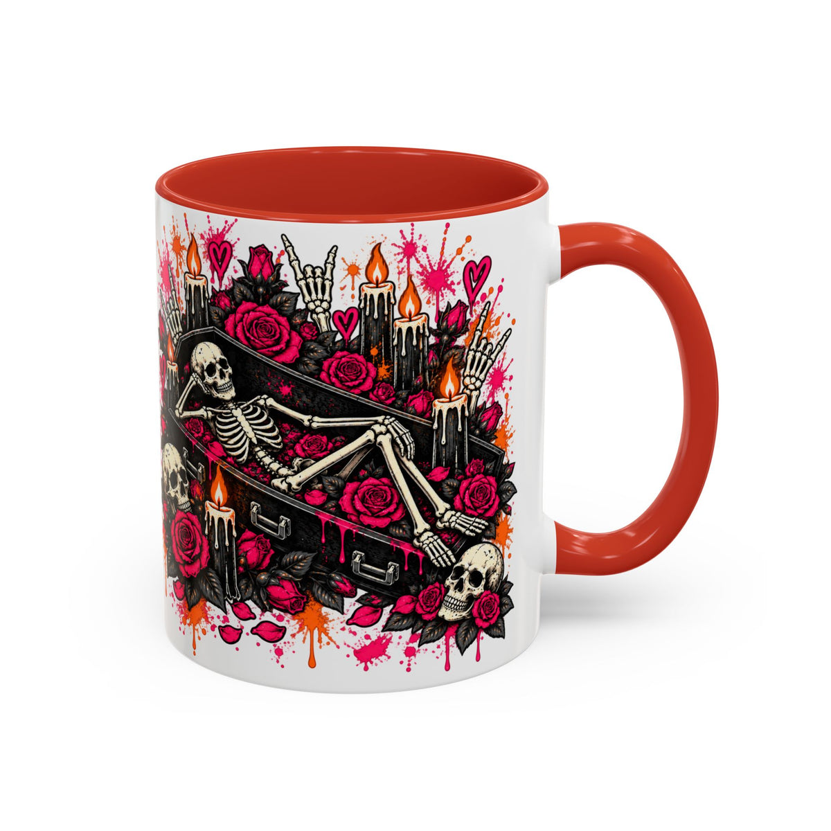 Dead & Unbothered Coffee Mug | Gothic Skeleton Ceramic Mug by Subbin4Sanity