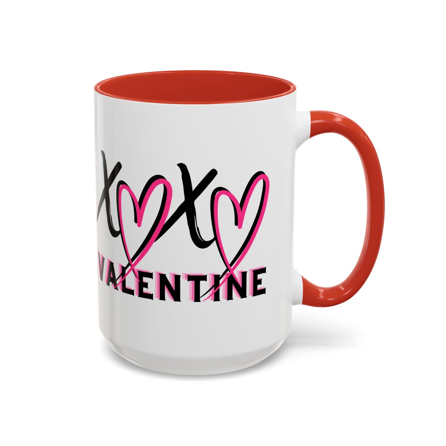 XOXO Valentine Accent Coffee Mug — 11oz & 15oz