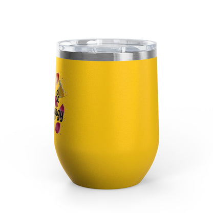 "Petals & Petty Energy" - 12oz Insulated Wine Tumbler
