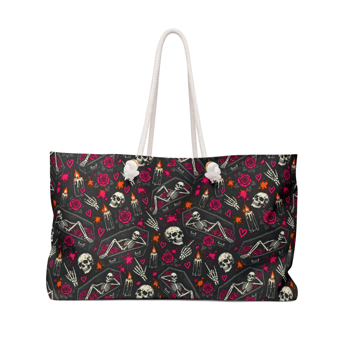Dead & Unbothered Weekender Bag | Skull & Rose Halloween Travel Bag by Subbin4Sanity