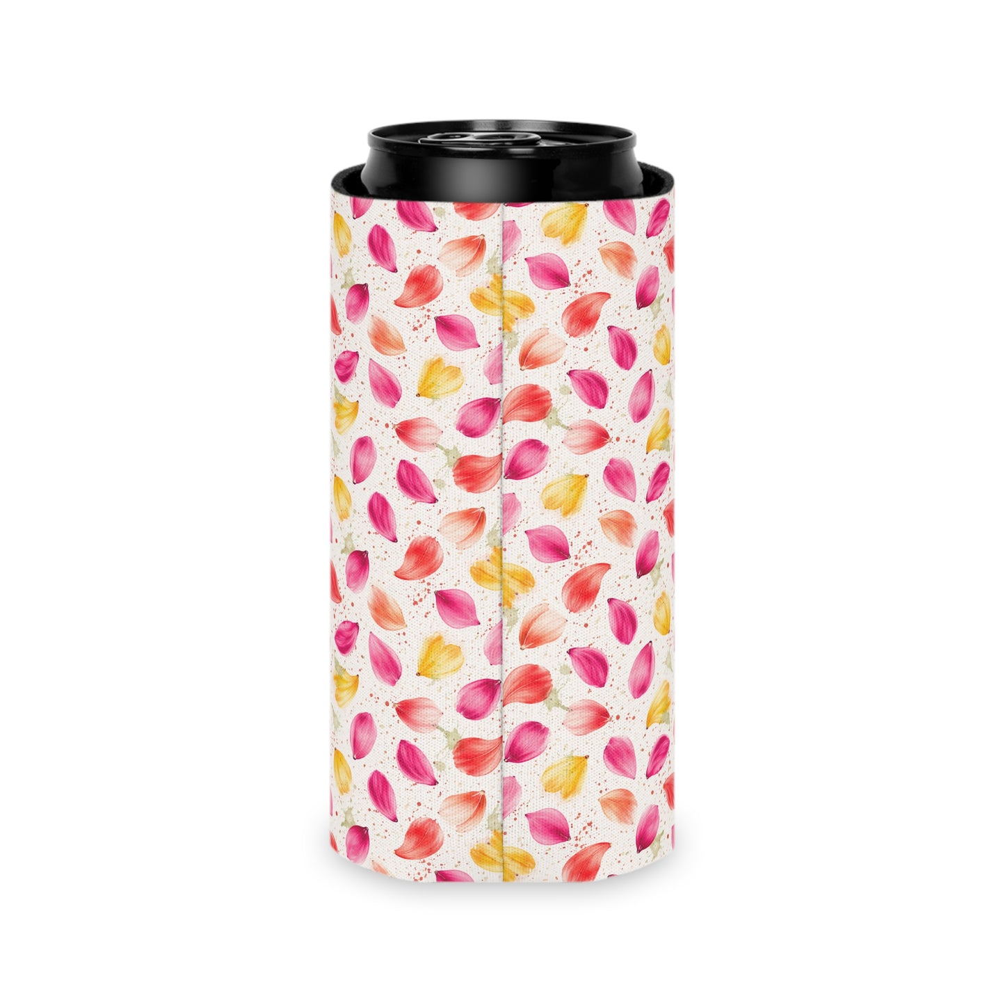 Watercolor Spring Petals Pattern – Splatter Bloom Collection — Lightweight Foam Grip Lined Koozie