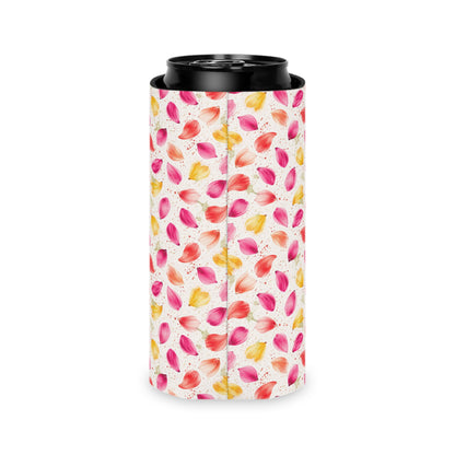 Watercolor Spring Petals Pattern – Splatter Bloom Collection — Lightweight Foam Grip Lined Koozie
