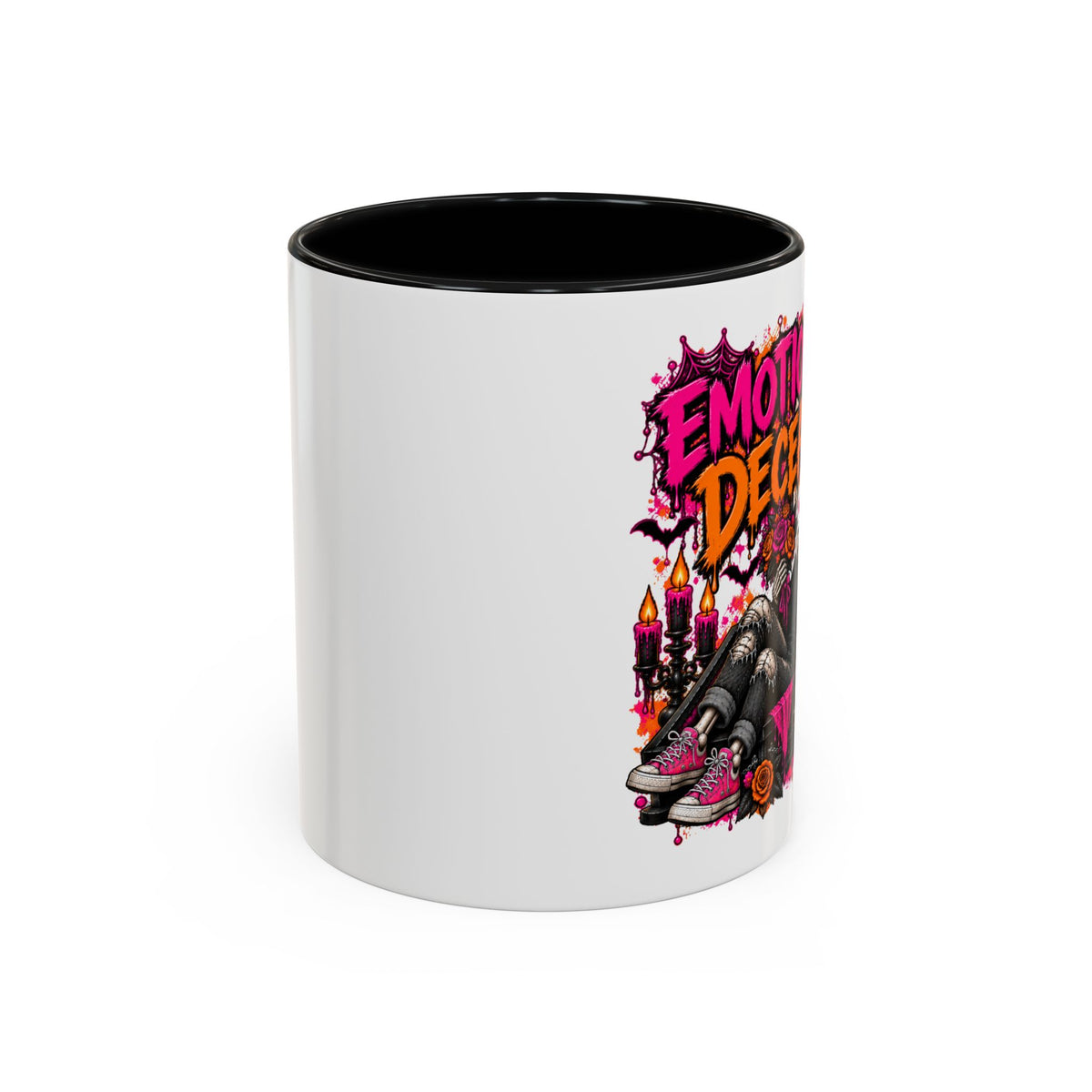 Emotionally Deceased Coffee Mug | Sarcastic Gothic Ceramic Mug by Subbin4Sanity
