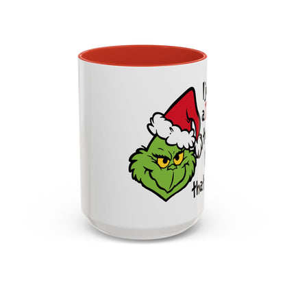 Christmas Coffee Mug, 11oz, "100% Grinch"