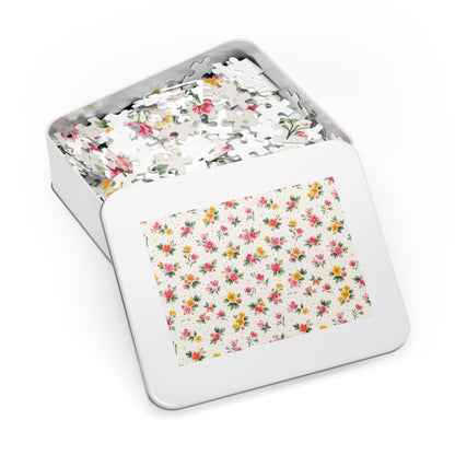 Wildflower Sprinkle Pattern – Splatter Bloom Collection – Puzzle & Tin Storage Box
