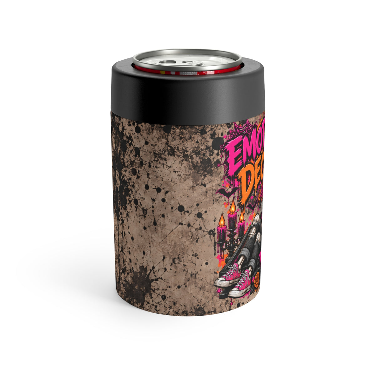 Emotionally Deceased 12oz Insulated Stainless Steel Koozie | Dark Humor Gothic Can Holder by Subbin4Sanity