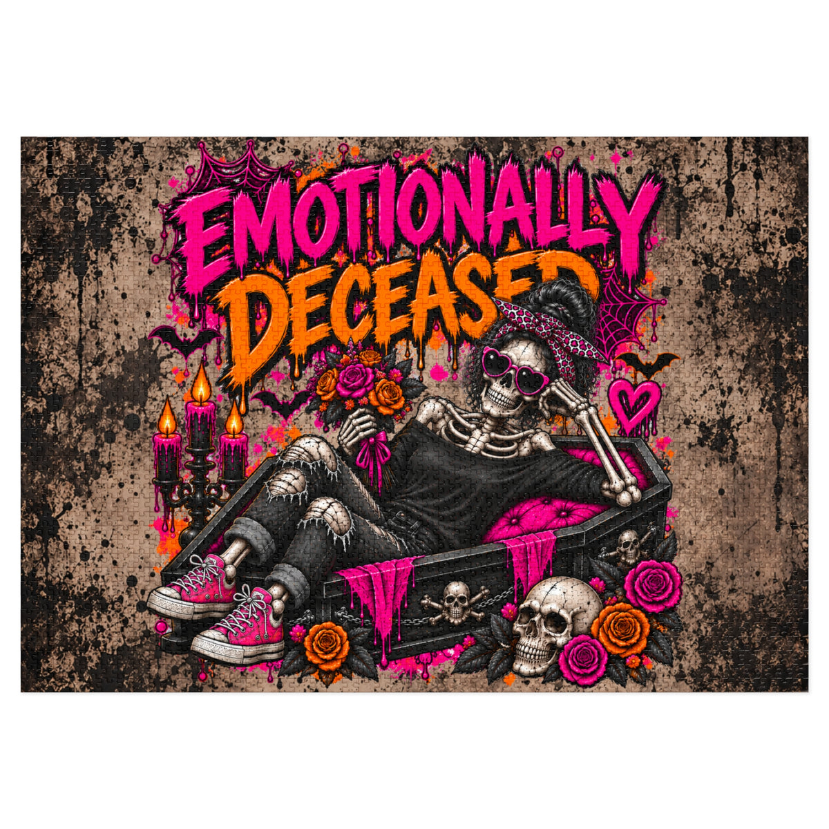 Emotionally Deceased Halloween Jigsaw Puzzle | Dark Humor Gothic Puzzle by Subbin4Sanity