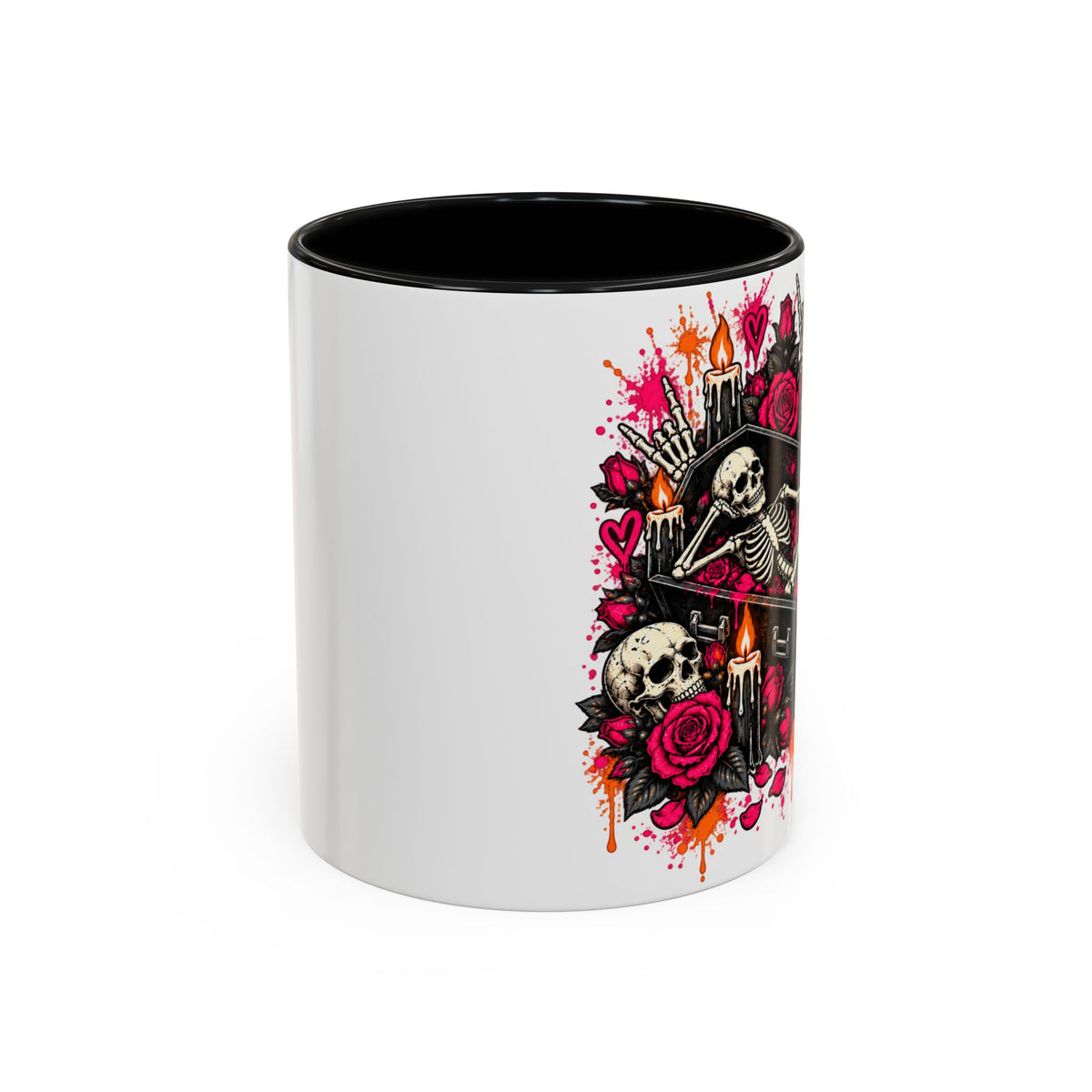 Dead & Unbothered Coffee Mug | Gothic Skeleton Ceramic Mug by Subbin4Sanity
