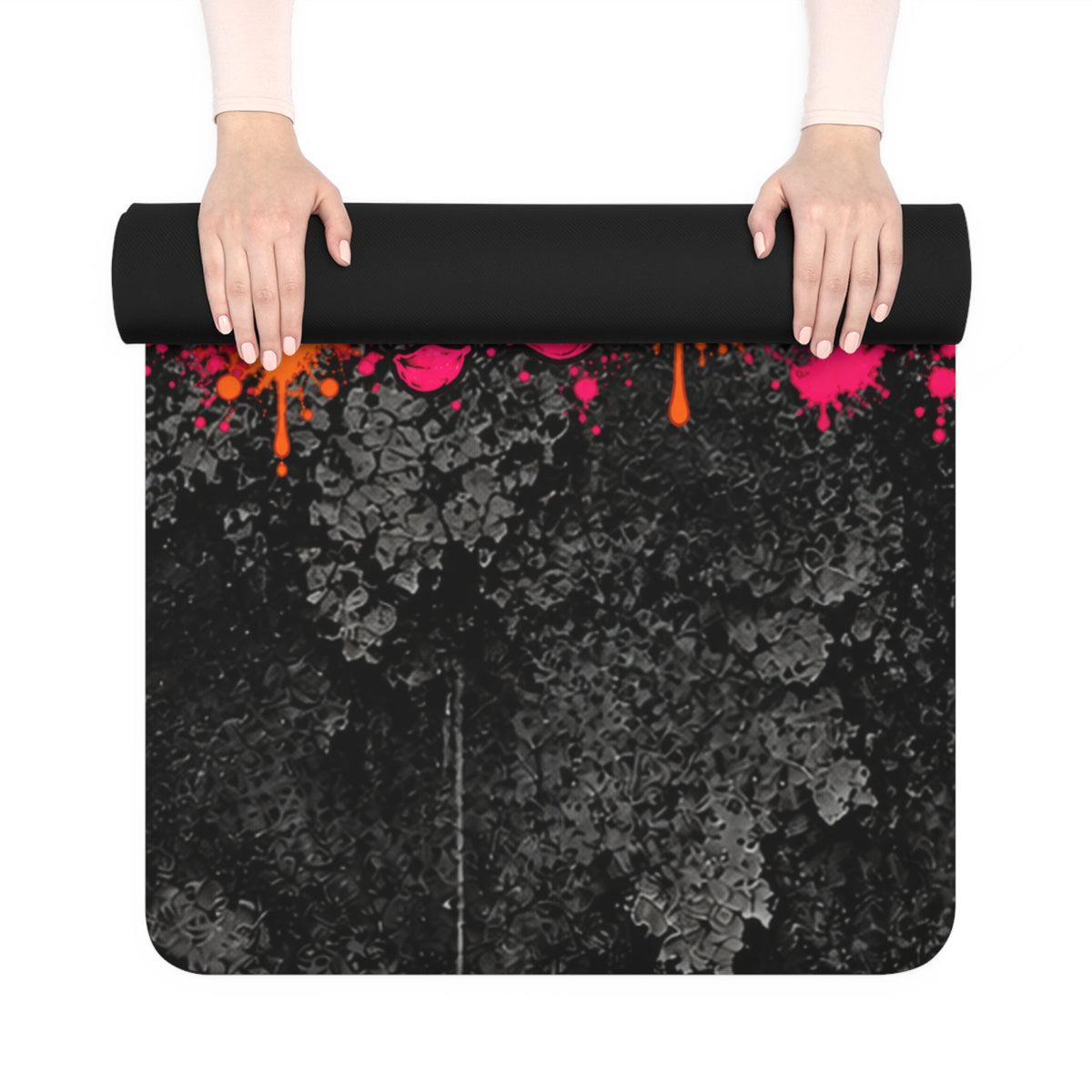 Dead & Unbothered Rubber Yoga Mat | Gothic Skeleton Workout Mat by Subbin4Sanity
