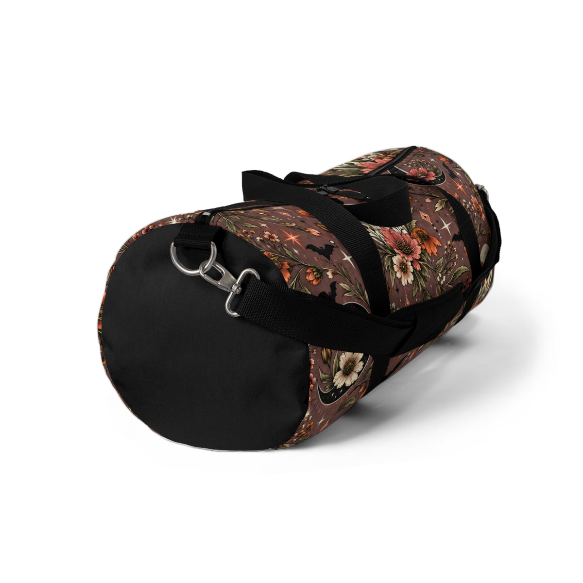 Midnight Wildflowers Duffel Bag | Boho Halloween Floral Celestial Travel Bag by Subbin4Sanity