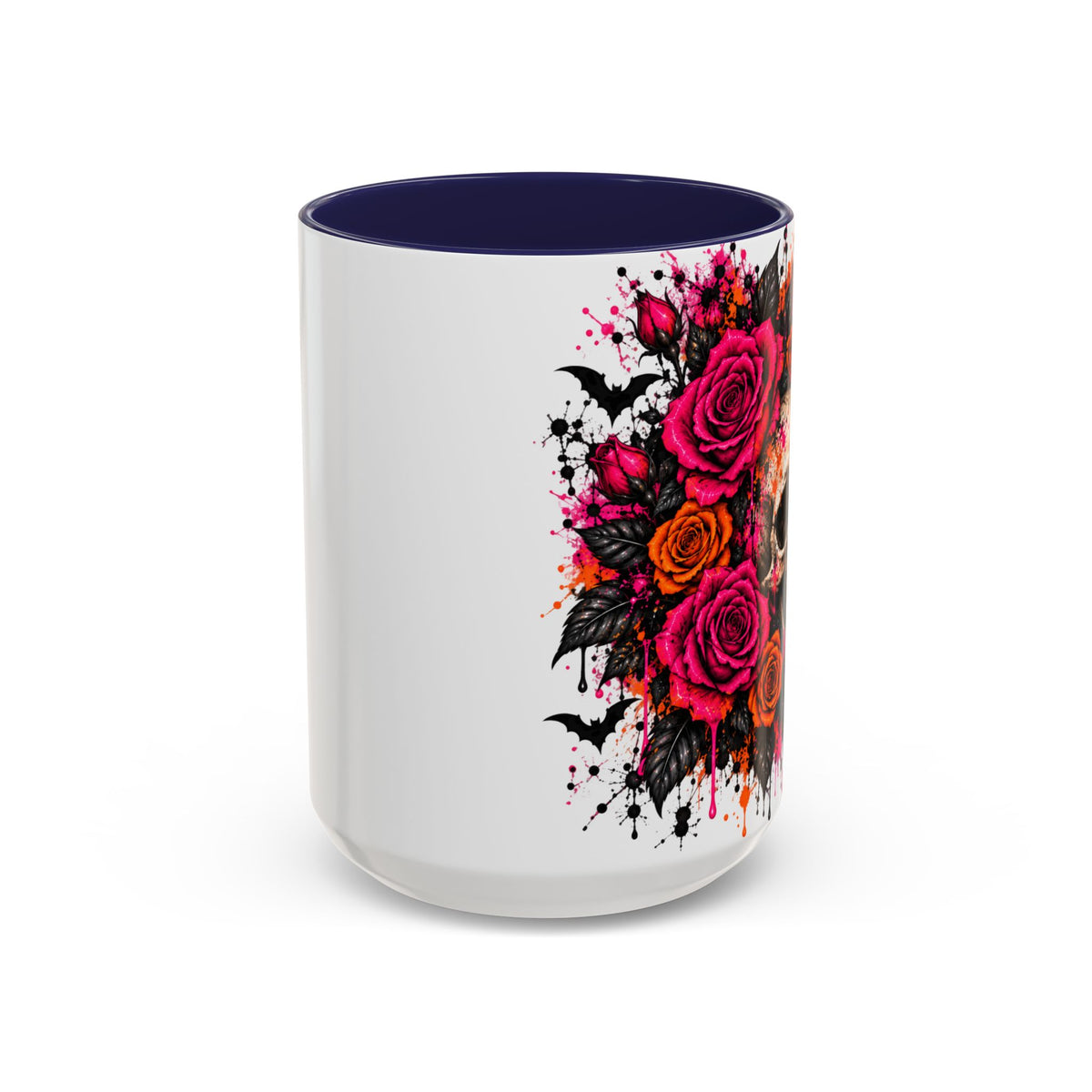 Deadly Blooms Coffee Mug | Gothic Floral Skull Ceramic Mug by Subbin4Sanity