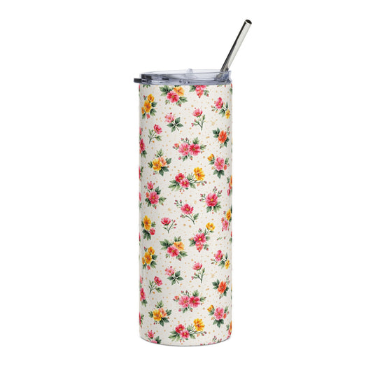 Wildflower Sprinkle Pattern – Splatter Bloom Collection — 20oz Stainless Steel Tumbler