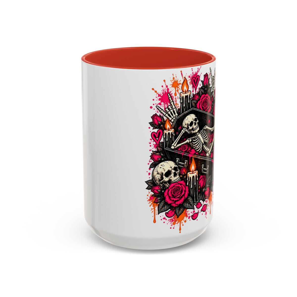 Dead & Unbothered Coffee Mug | Gothic Skeleton Ceramic Mug by Subbin4Sanity
