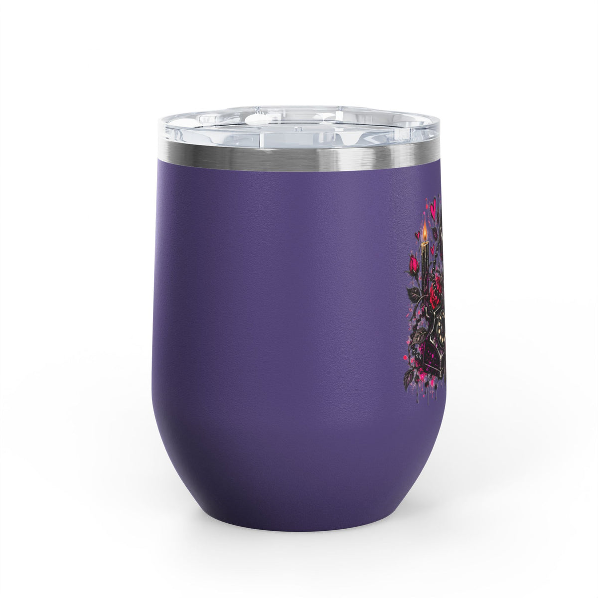 Karma’s Calling 12oz Wine Tumbler | Gothic Skull & Telephone Stainless Steel Cup by Subbin4Sanity