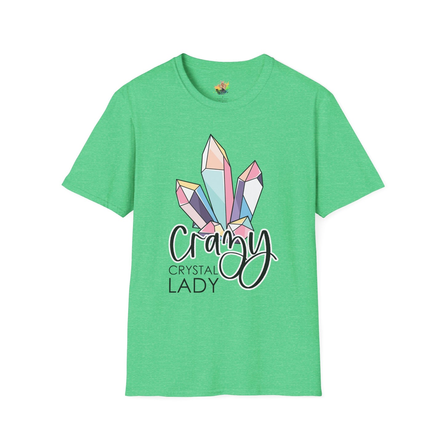 Crazy Crystal Lady Graphic T-Shirt | Funny Witchy Statement Tee by Subbin4Sanity