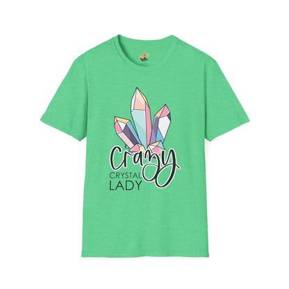 Crazy Crystal Lady Graphic T-Shirt | Funny Witchy Statement Tee by Subbin4Sanity