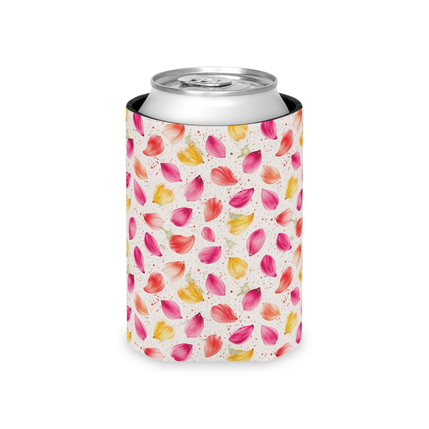 Watercolor Spring Petals Pattern – Splatter Bloom Collection — Lightweight Foam Grip Lined Koozie