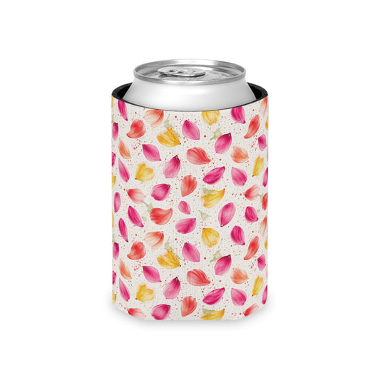 Watercolor Spring Petals Pattern – Splatter Bloom Collection — Lightweight Foam Grip Lined Koozie