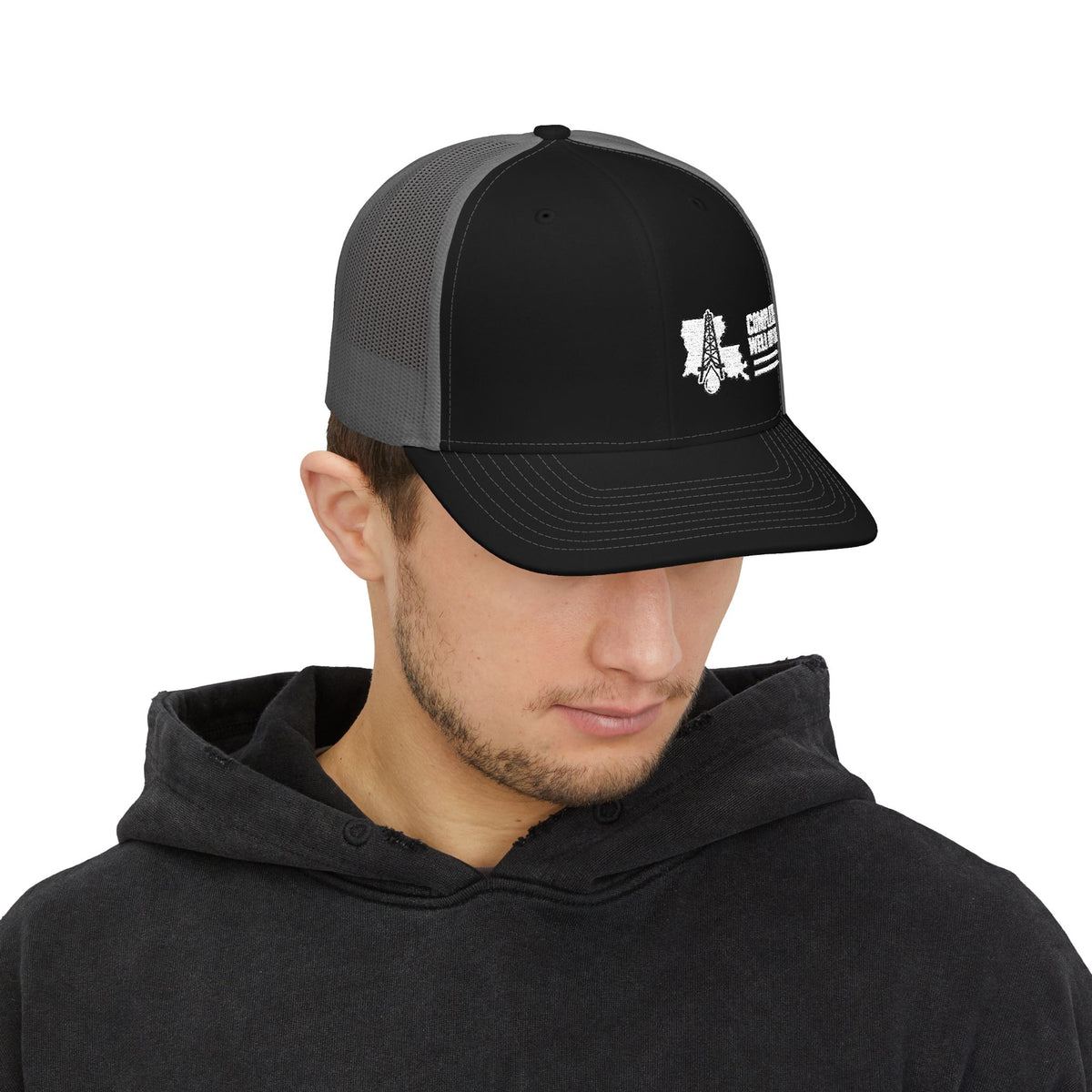 Complete Well of LA Custom Snapback Trucker Hat | White/Black Side Logo Embroidery by Subbin4Sanity