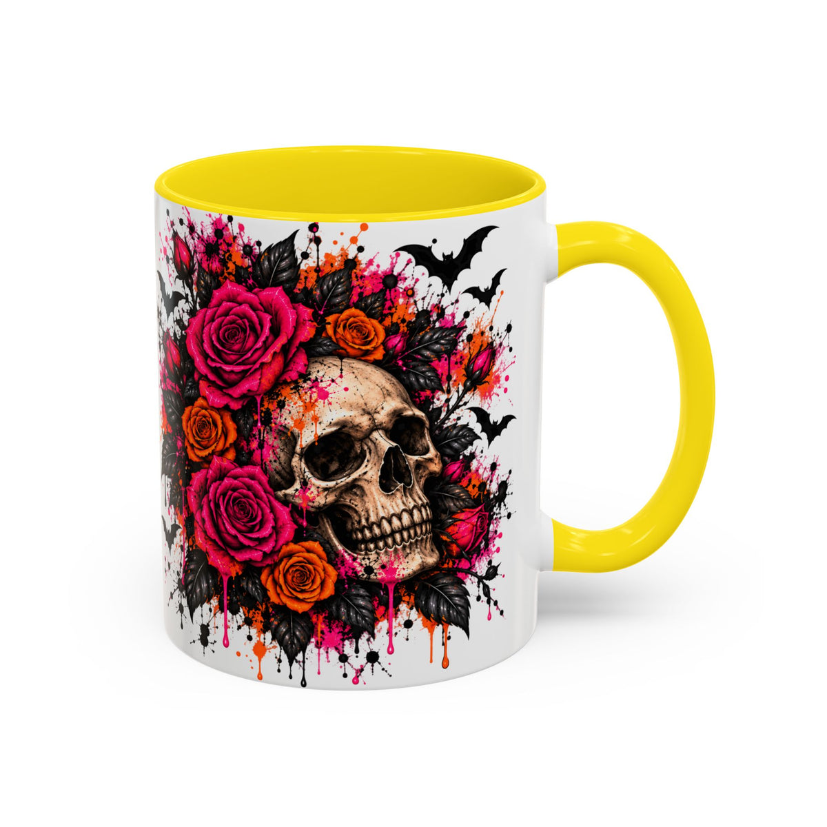 Deadly Blooms Coffee Mug | Gothic Floral Skull Ceramic Mug by Subbin4Sanity