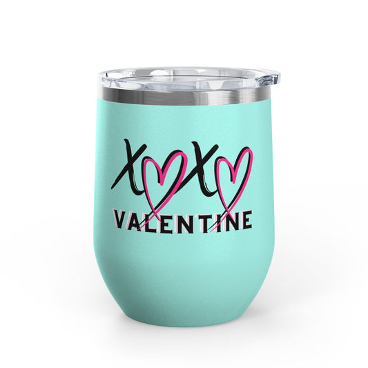 Valentine XOXO Hearts 12oz Wine Tumbler