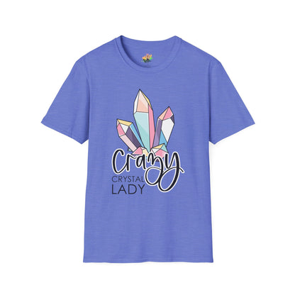 Crazy Crystal Lady Graphic T-Shirt | Funny Witchy Statement Tee by Subbin4Sanity