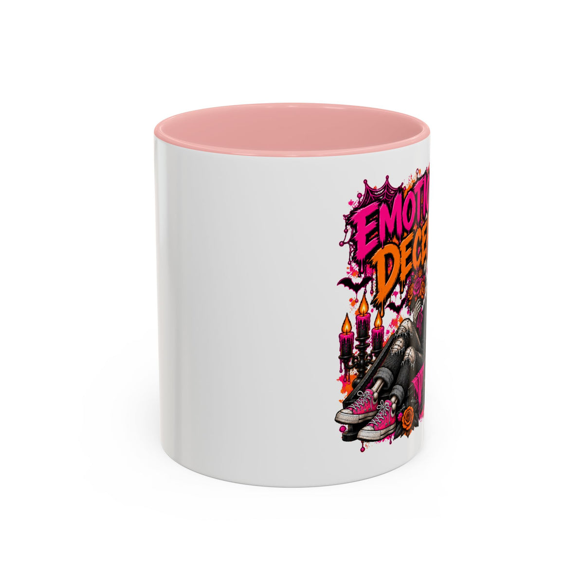 Emotionally Deceased Coffee Mug | Sarcastic Gothic Ceramic Mug by Subbin4Sanity
