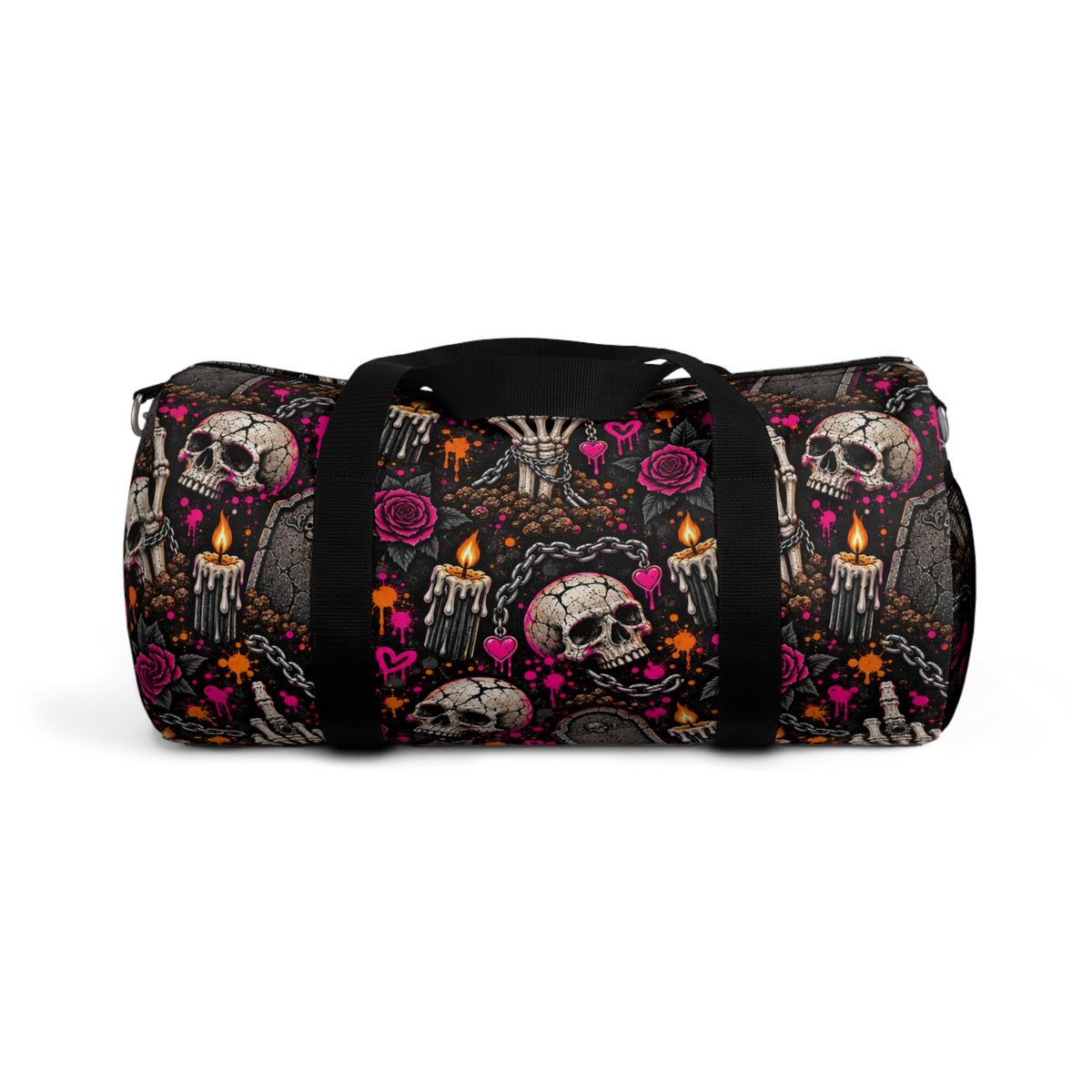 Dirt & Defiance Duffel Bag | Skull & Rose Halloween Travel Bag by Subbin4Sanity