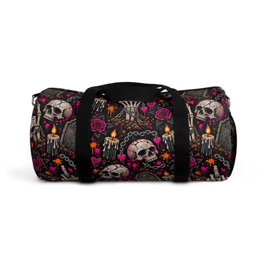 Dirt & Defiance Duffel Bag | Skull & Rose Halloween Travel Bag by Subbin4Sanity