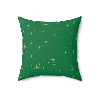 Christmas green Pillowcase & Pillow Insert with star pattern "merry christmas yall"