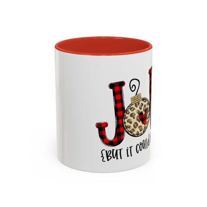 Christmas Coffee Mug, 11oz, "Jolly but it could be the WINE"