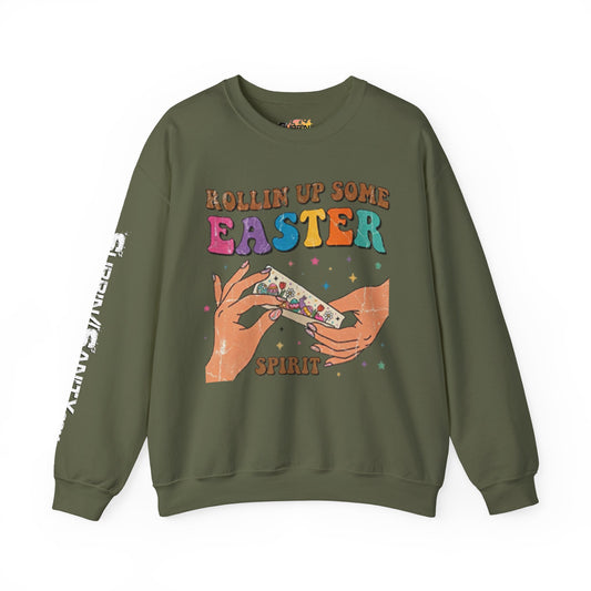 "Rollin Up Some Easter Spirit" Holiday Sweatshirt — Cozy Easter Crewneck