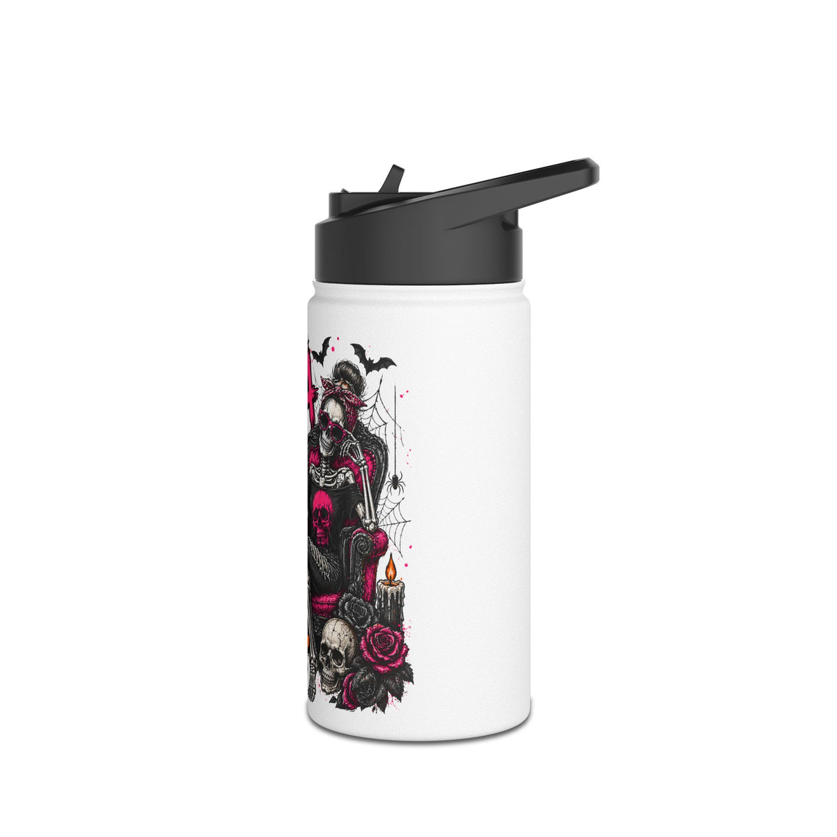 If Karma Needs Help Call Me Stainless Steel Water Bottle | Sarcastic Gothic Insulated Bottle by Subbin4Sanity