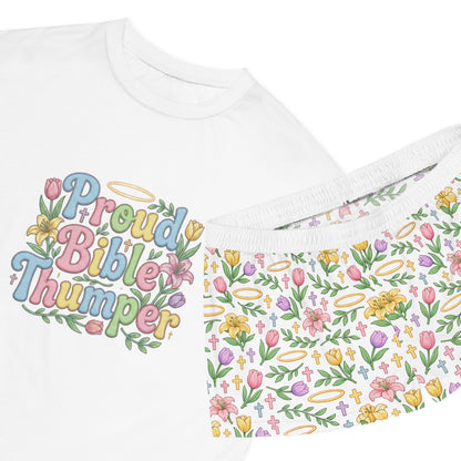 Proud Bible Thumper Rose Easter Faith Women's Short Pajama Set