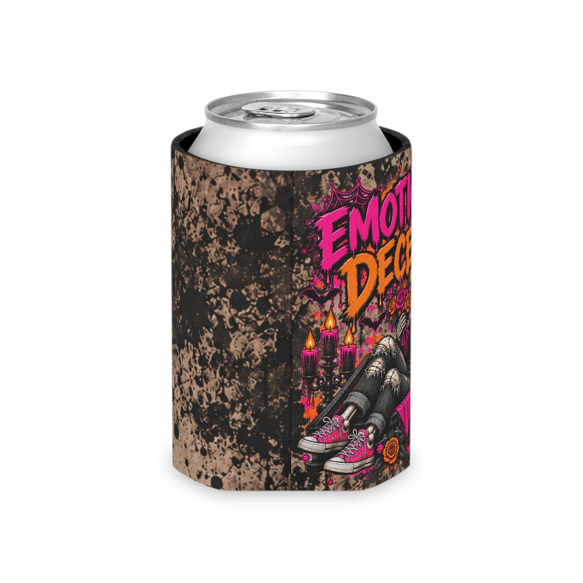 Emotionally Deceased Foam Grip Koozie | Dark Humor Gothic Can Cooler by Subbin4Sanity