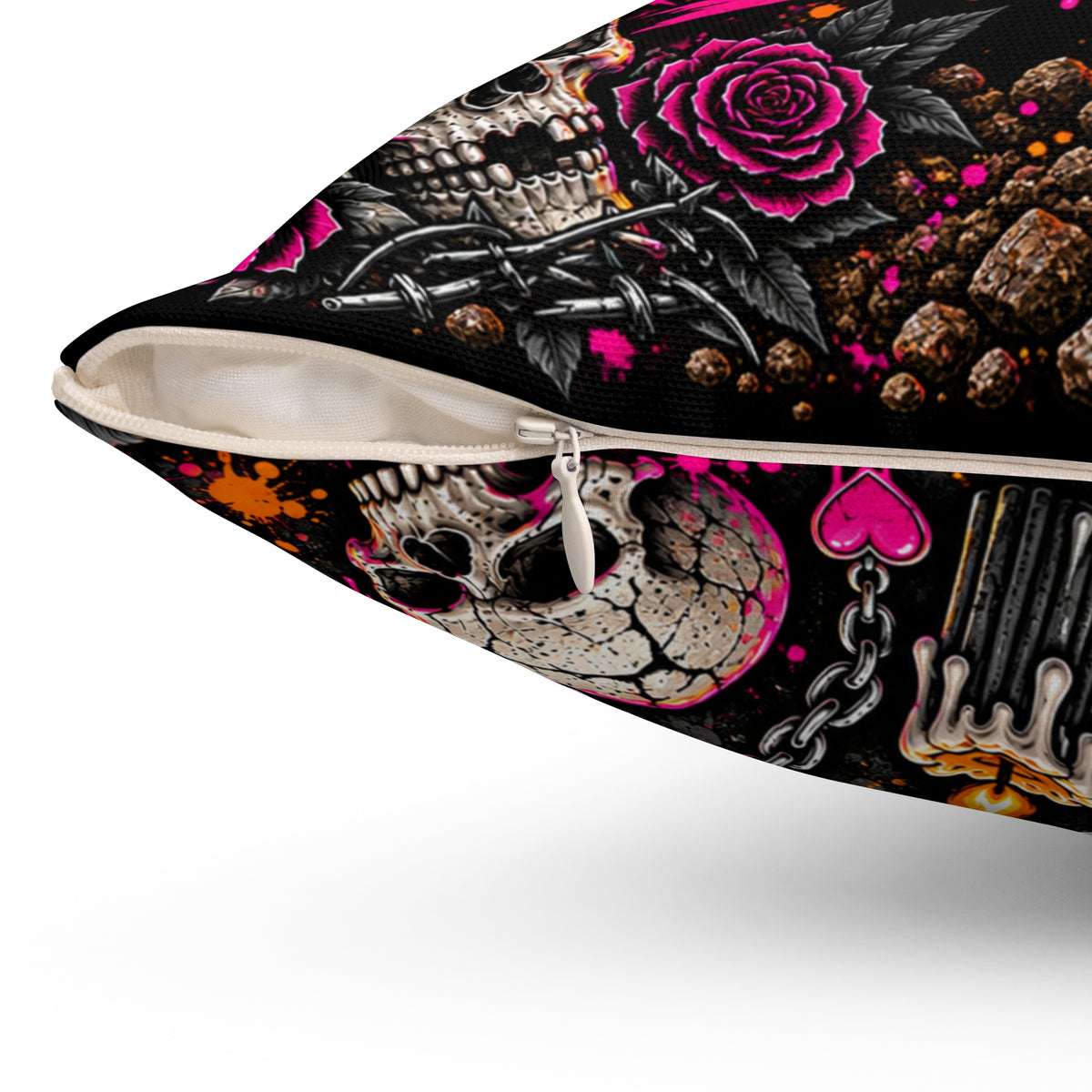 I Buried My Last Fuck Right Here Double-Sided Pillowcase & Insert | Gothic Halloween Decor by Subbin4Sanity