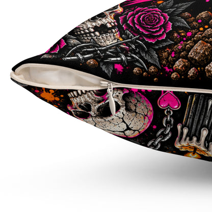 I Buried My Last Fuck Right Here Double-Sided Pillowcase & Insert | Gothic Halloween Decor by Subbin4Sanity
