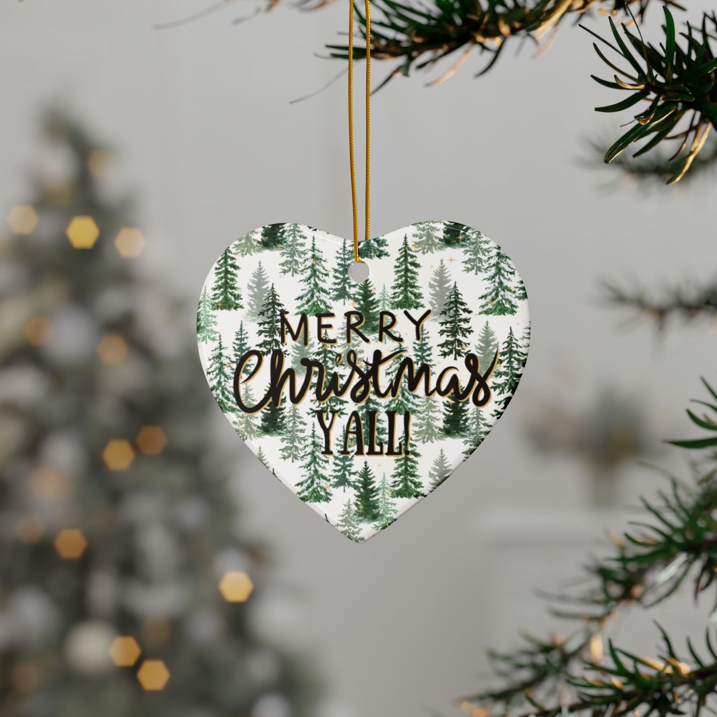 Merry Christmas Y’all Ceramic Ornament | Southern Holiday Tree Decor & Festive Keepsake by Subbin4Sanity