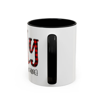Christmas Coffee Mug, 11oz, "Jolly but it could be the WINE"