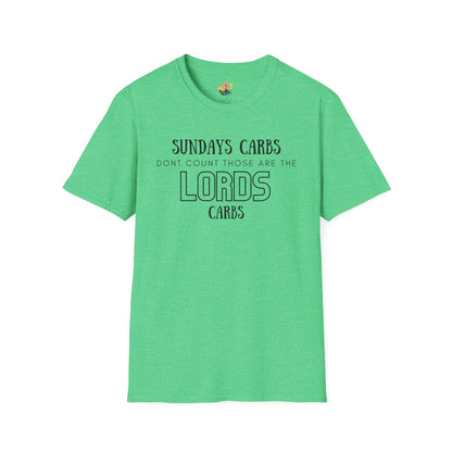 The Lord’s Carbs Graphic T-Shirt | Funny Food Lover Statement Tee by Subbin4Sanity