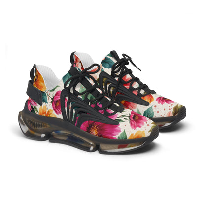 Electric Wildflower Garden Pattern – Splatter Bloom Collection — Lightweight Women's Breathable Athletic Mesh Sneakers