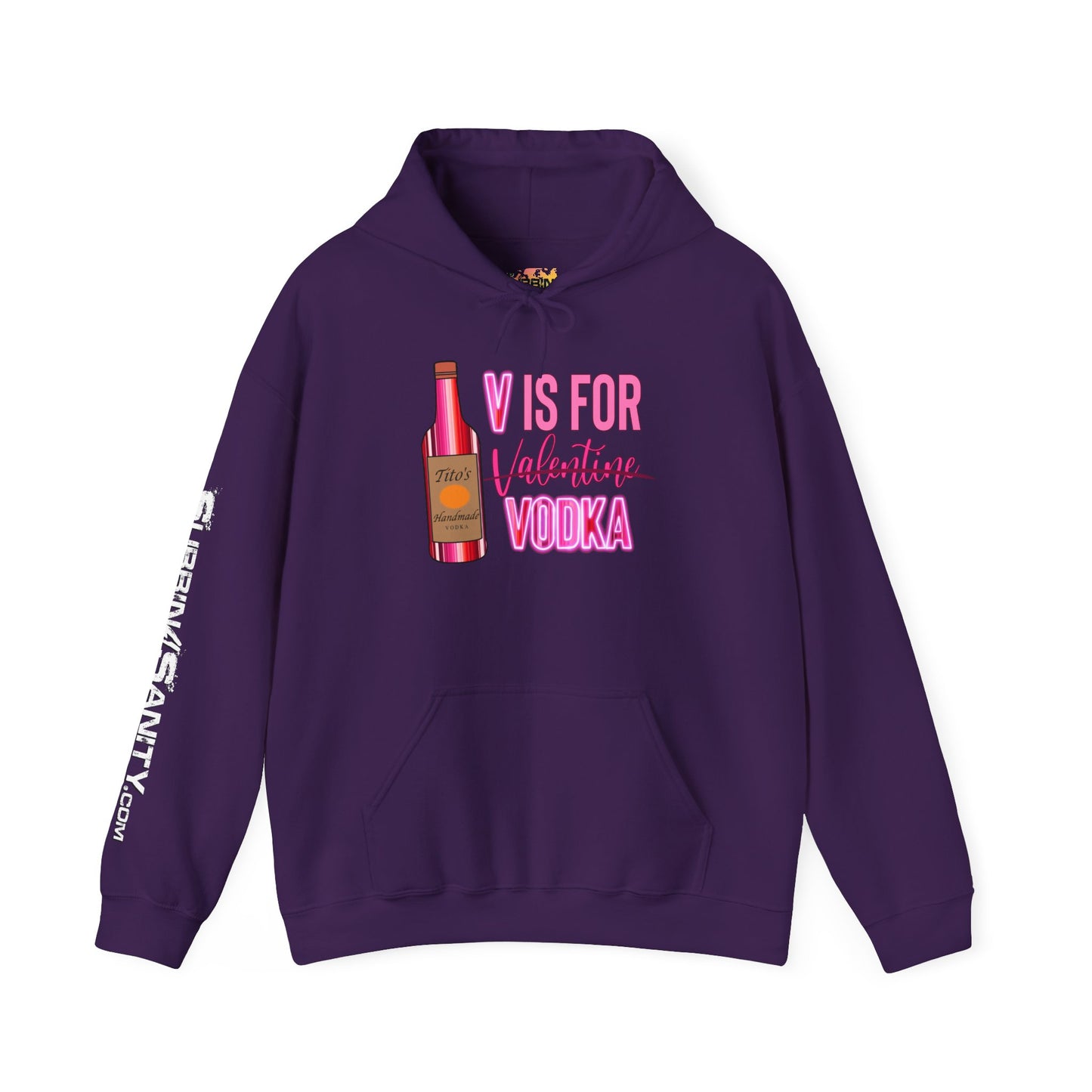 "V Is For Vodka" Valentines Hoodie – Cute Graphic Pullover | Unisex Cozy Valentine’s Day Hoodie