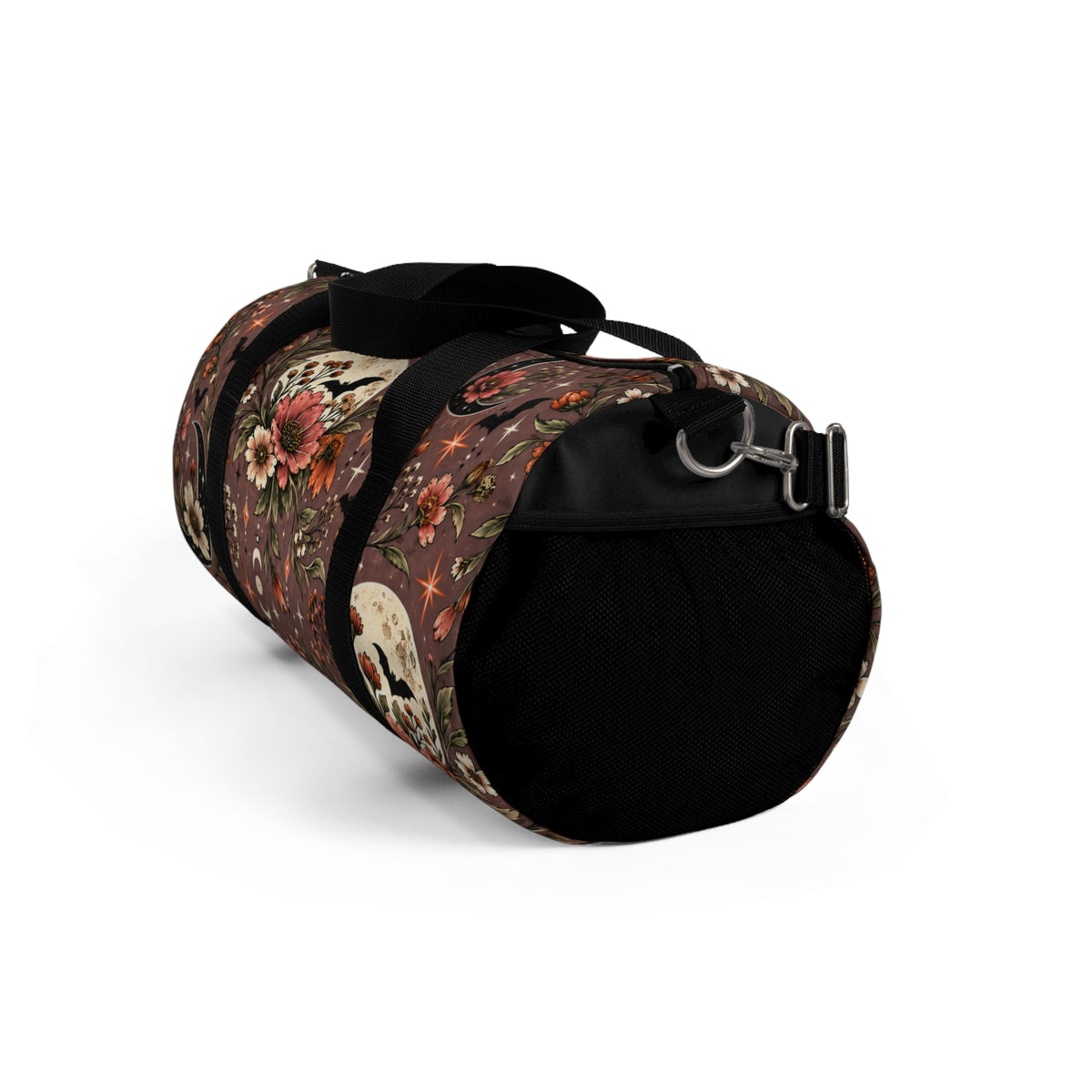 Midnight Wildflowers Duffel Bag | Boho Halloween Floral Celestial Travel Bag by Subbin4Sanity